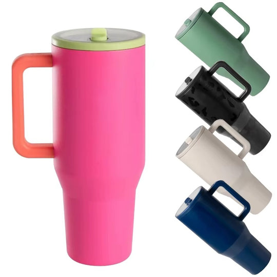 Stainless Steel Tumbler with Handle Straw Vacuum Insulated