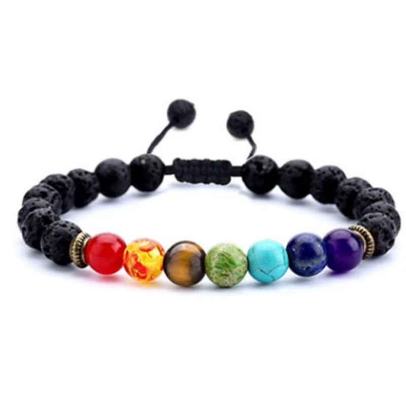 Chakra Energized Bracelet Braided Rope Natural Stone Yoga