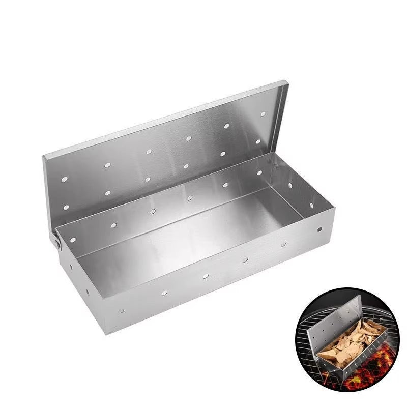 Smoker Box, BBQ Wood Chips Smoker Box for Gas or Charcoal Grills (MOQ 10 Sets)