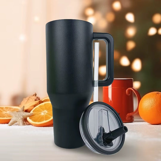 Stainless Steel Tumbler with Handle Straw Vacuum Insulated