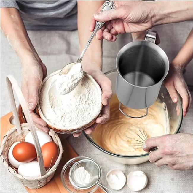 Stainless Steel Kitchen Flour Tool Mix Funnel Dispenser (MOQ 10 Pcs)