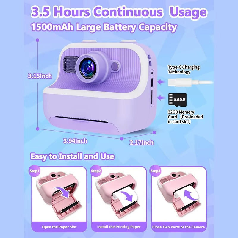 Dual Selfie Kids Camera with 1080P Videos, Holiday Birthday Gifts (MOQ 10 Sets)