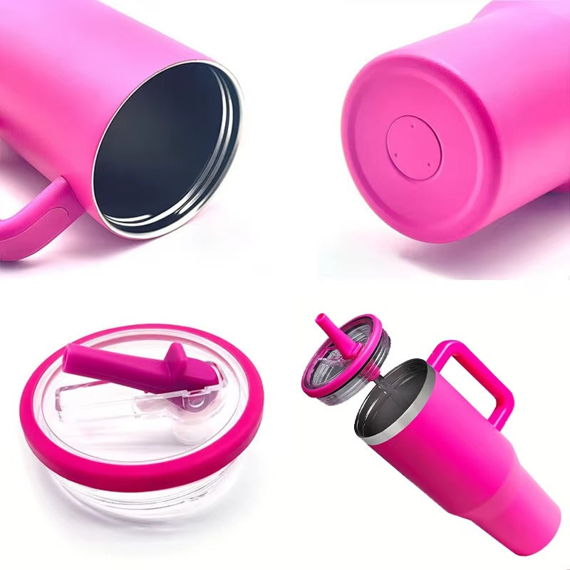 Stainless Steel Tumbler with Handle Straw Vacuum Insulated