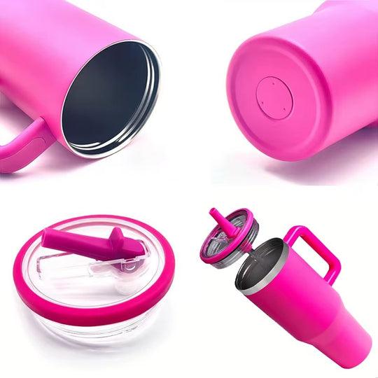 Stainless Steel Tumbler with Handle Straw Vacuum Insulated