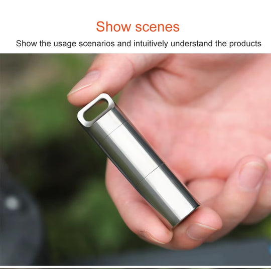 Waterproof Pocket Pill Container 304 Stainless Steel Portable Pill Case Organizer for Outdoor Travels