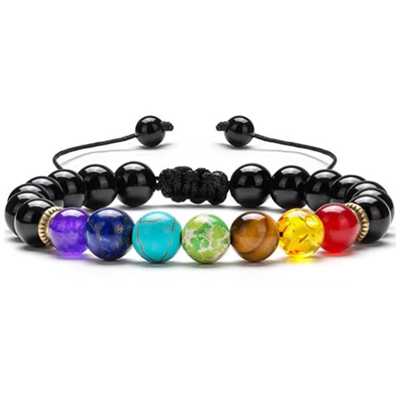 Chakra Energized Bracelet Braided Rope Natural Stone Yoga