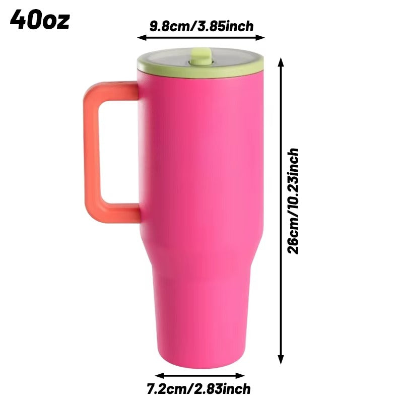 Stainless Steel Tumbler with Handle Straw Vacuum Insulated