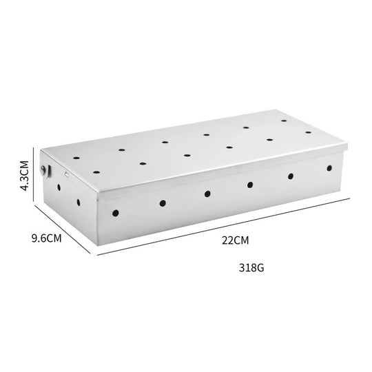 Smoker Box, BBQ Wood Chips Smoker Box for Gas or Charcoal Grills (MOQ 10 Sets)