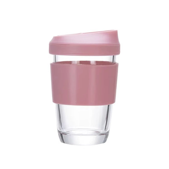 Coffee Cup with Lids, Glass Travel Coffee Mugs (MOQ 10 Sets)