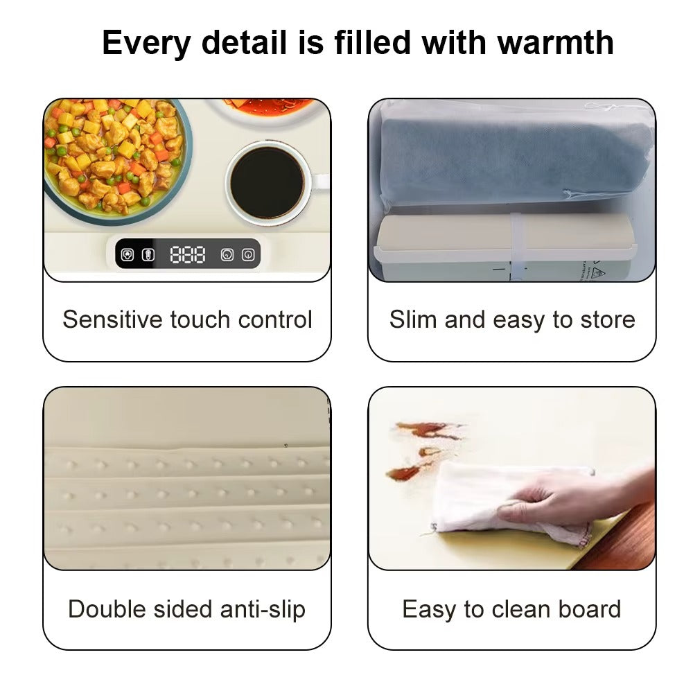 Electric Warming Tray with Adjustable Temperature Foldable Food Warmer (MOQ 10 Sets)