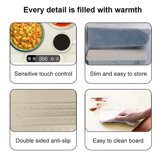 Electric Warming Tray with Adjustable Temperature Foldable Food Warmer (MOQ 10 Sets)