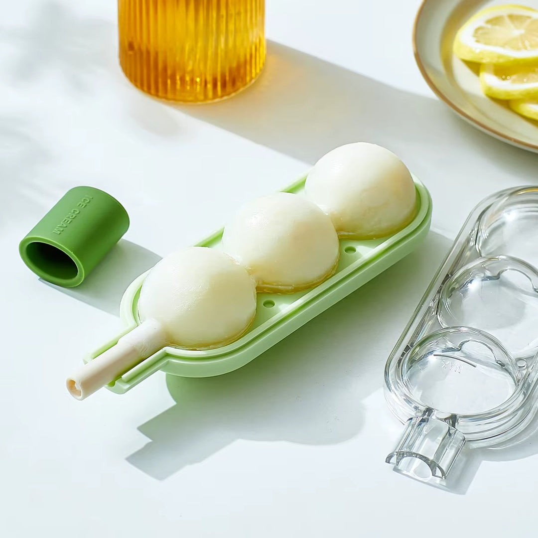 Popsicle Tubs Freezer Maker Custom Silicone Easy Release Ice Cream Mold with Straw