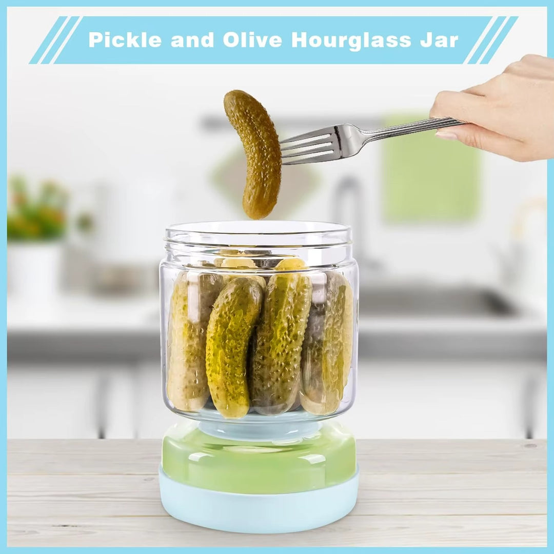 Glass Kraut Juice Separator Jar-Leakproof Airtight Lid, Hourglass Food Storage Flip Jar