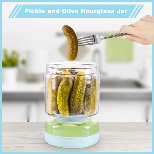 Glass Kraut Juice Separator Jar-Leakproof Airtight Lid, Hourglass Food Storage Flip Jar