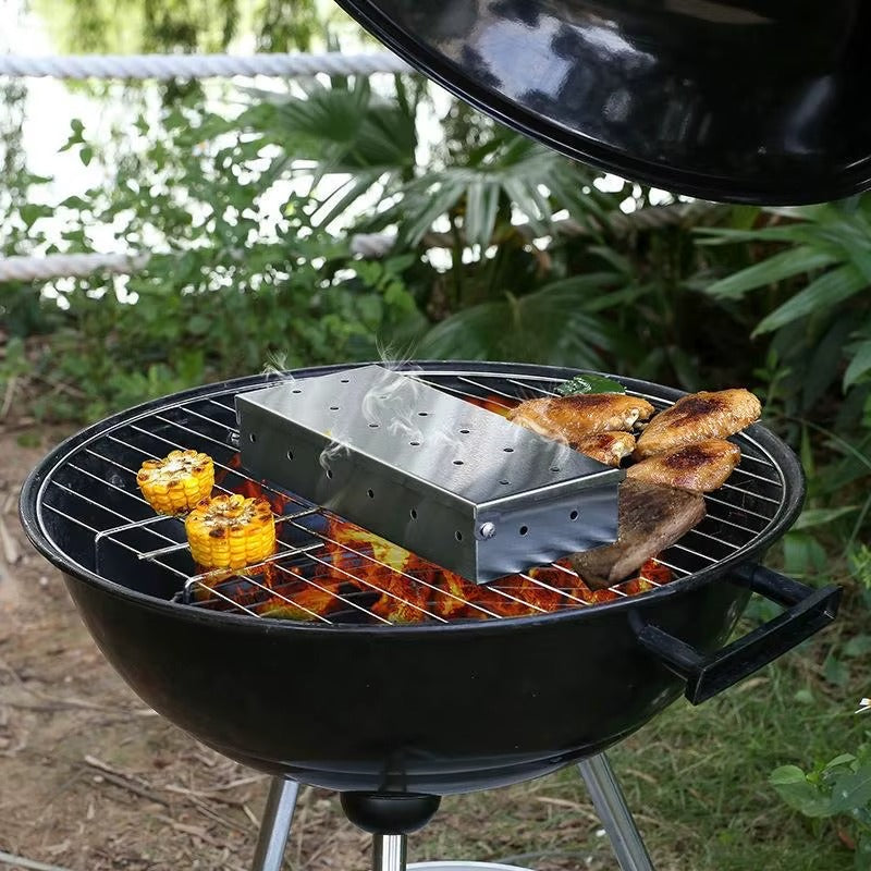 Smoker Box, BBQ Wood Chips Smoker Box for Gas or Charcoal Grills (MOQ 10 Sets)