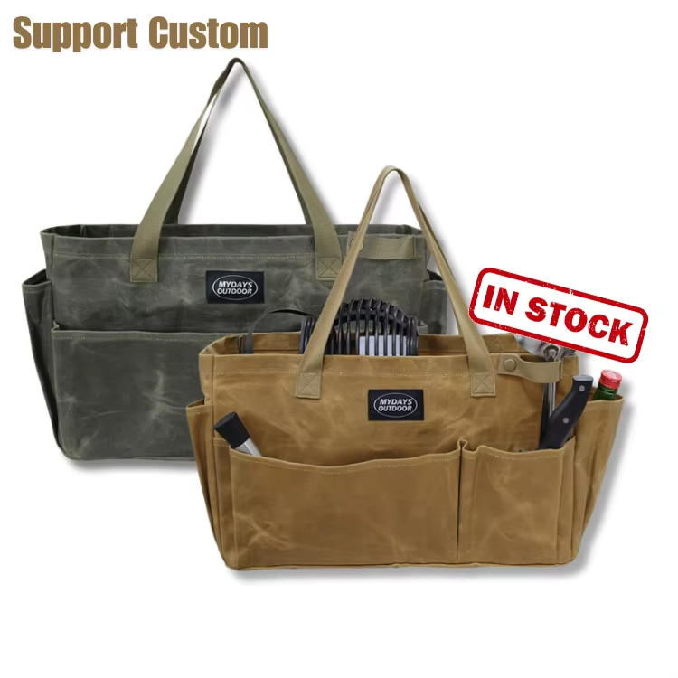Canvas Waterproof Camping Storage Bag Organizers With Pockets