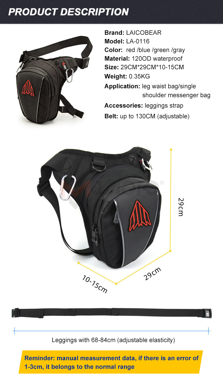 Drop Leg Bag Waterproof Thigh Pouch Waist Pack Motorcycle Sport Expandable Backpack Multi Pocket