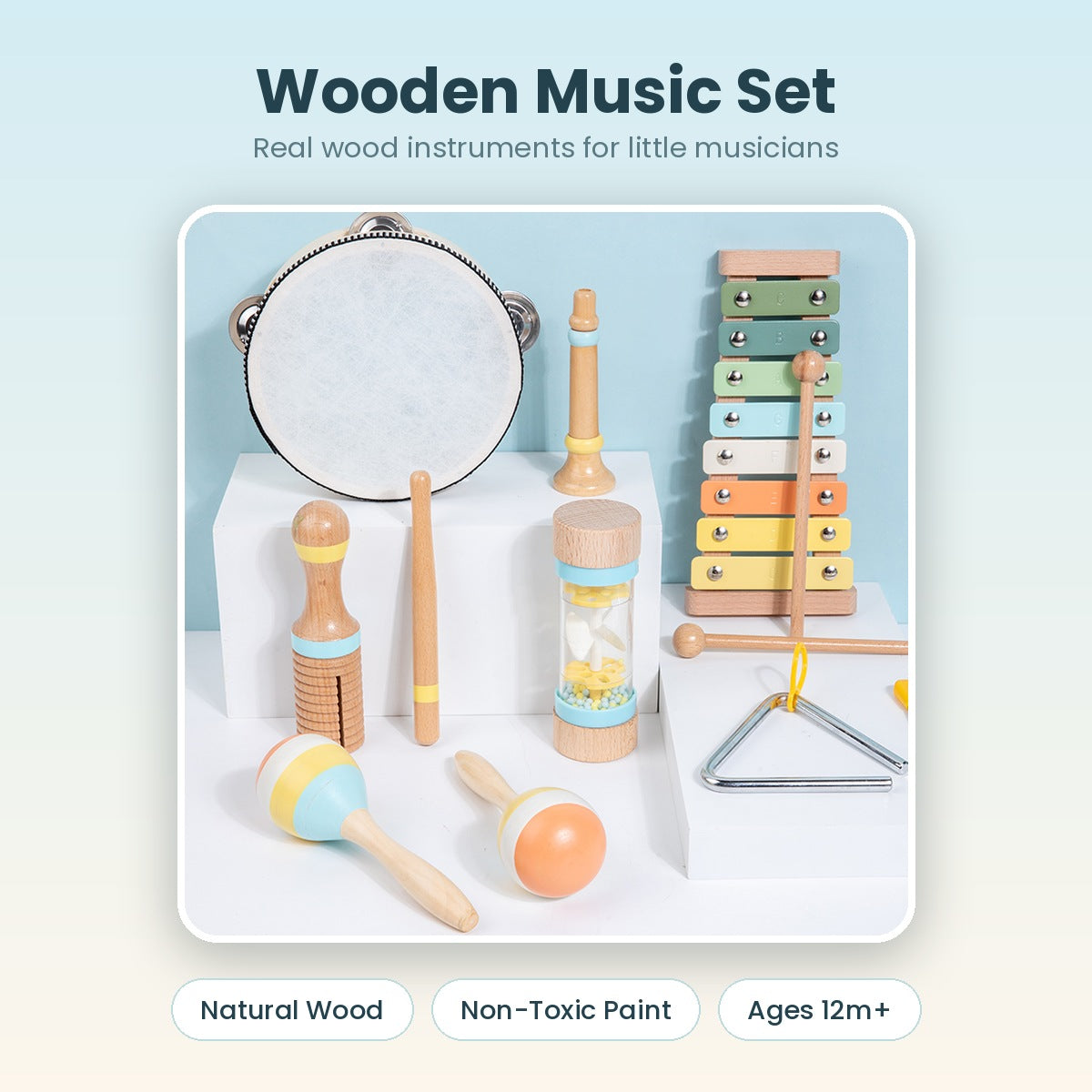 Wooden music set for kids