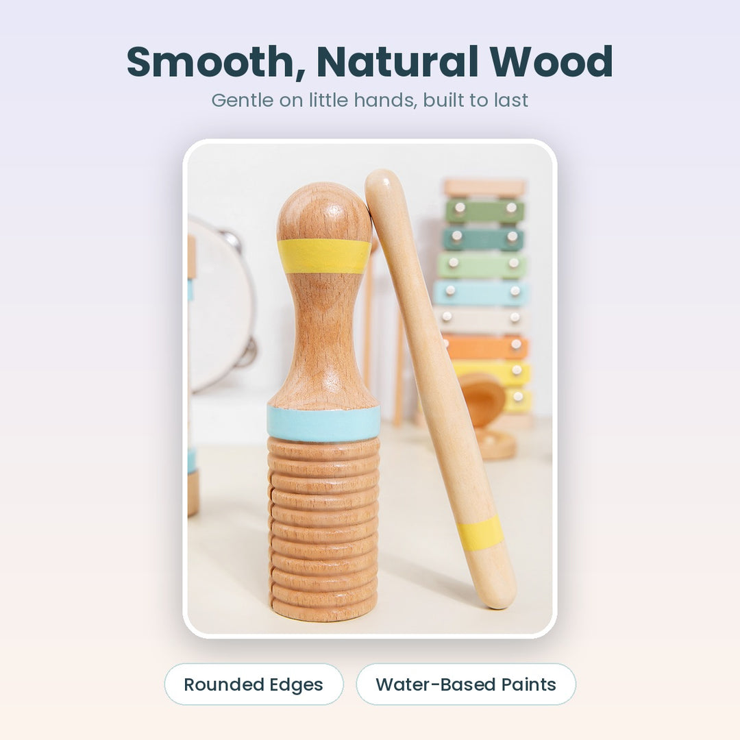 Smooth natural wood sound block