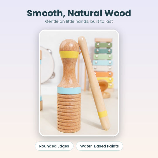 Smooth natural wood sound block