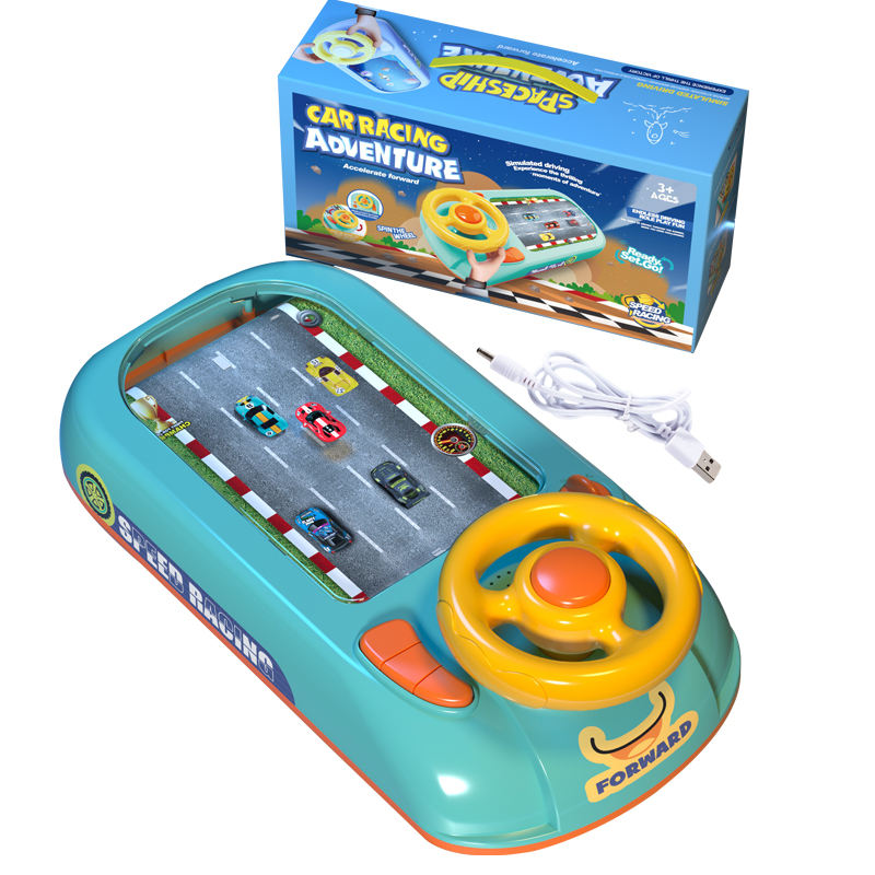 Educational Interactive Simulate Table Car Racing Adventure Game Kids Steering Wheel Toy (MOQ: 10 Sets)