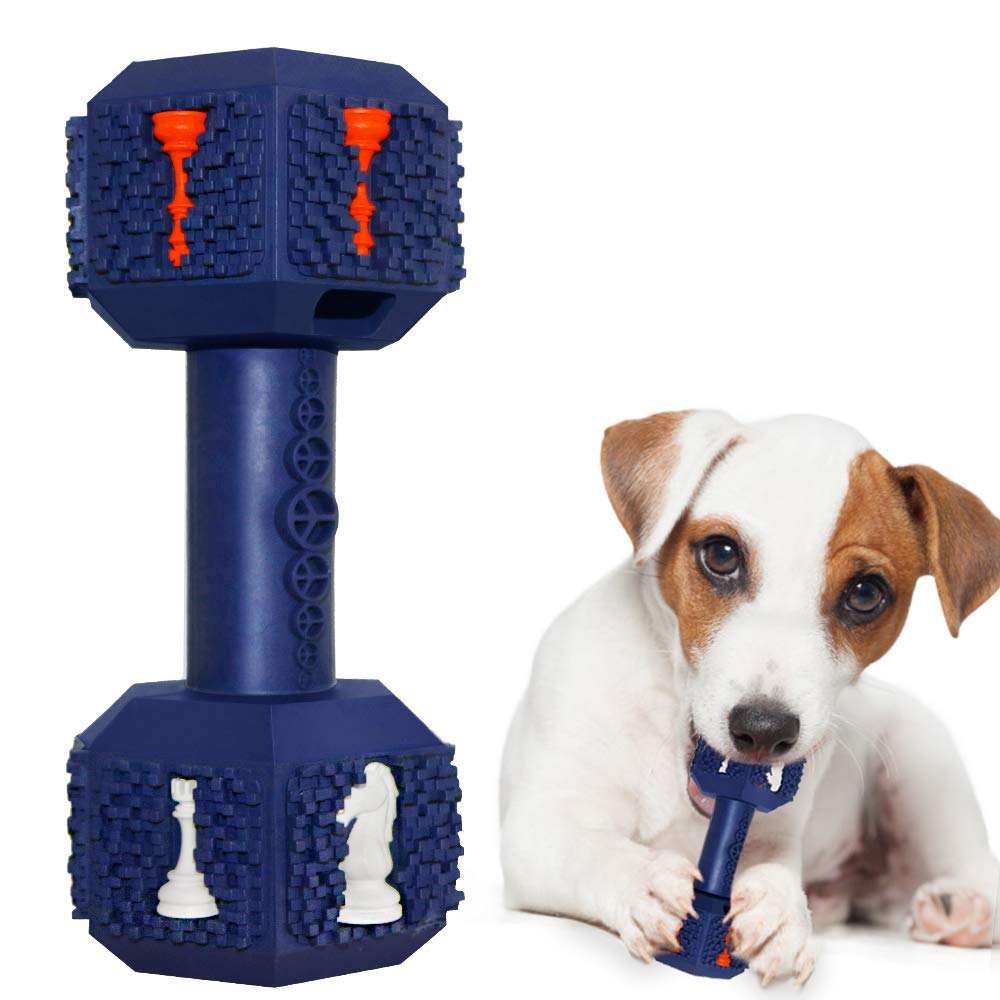 Interactive Durable Dog Toys Tough Natural Rubber Dumbbell Toy for Large Medium Dogs