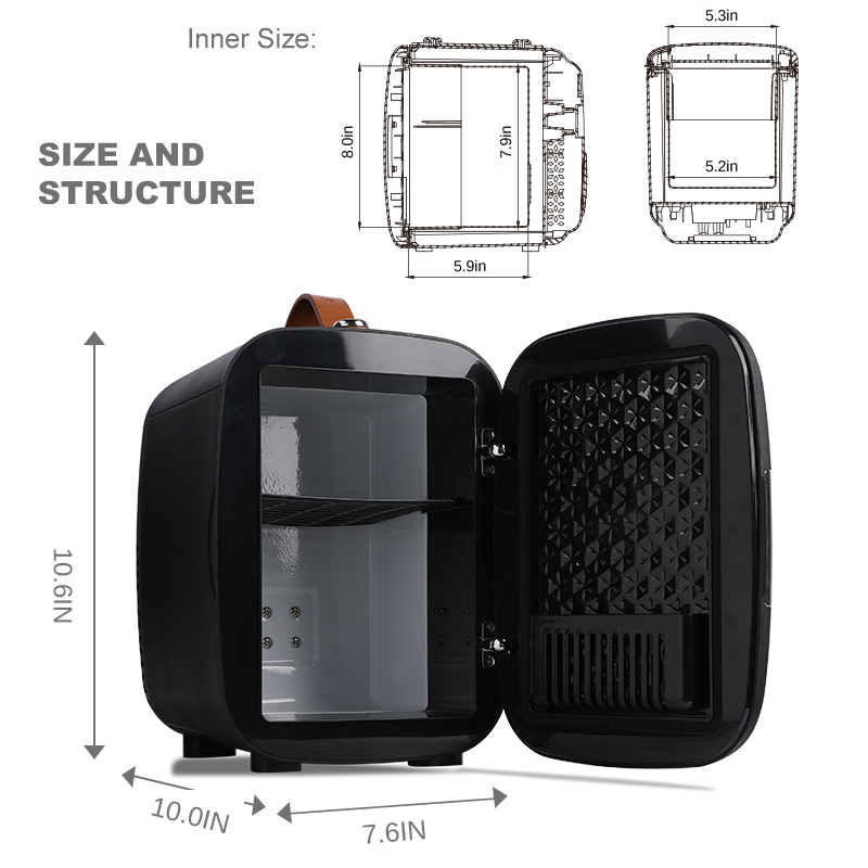 Mini Fridge Cooler &amp; Warmer, 4L Portable Skincare Fridge – AC/DC Compact Refrigerator for Bedroom, Office, Car &amp; Dorm