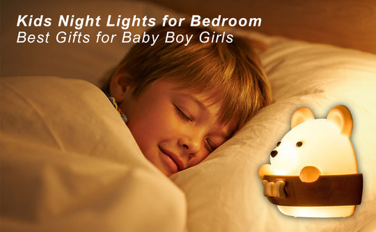 Cute Bear Night Light Girls Baby Boy Toddler Gifts Portable USB Charging Reading Sleeping Relaxing Kids Night Lamp