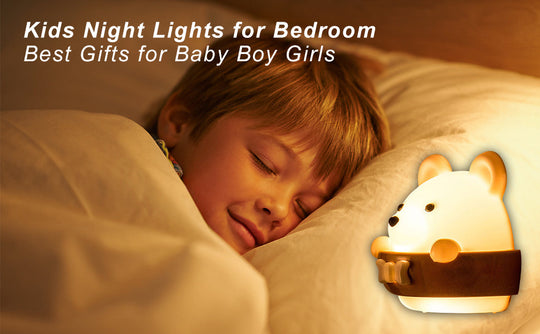 Cute Bear Night Light Girls Baby Boy Toddler Gifts Portable USB Charging Reading Sleeping Relaxing Kids Night Lamp(Bulk 3 Sets)