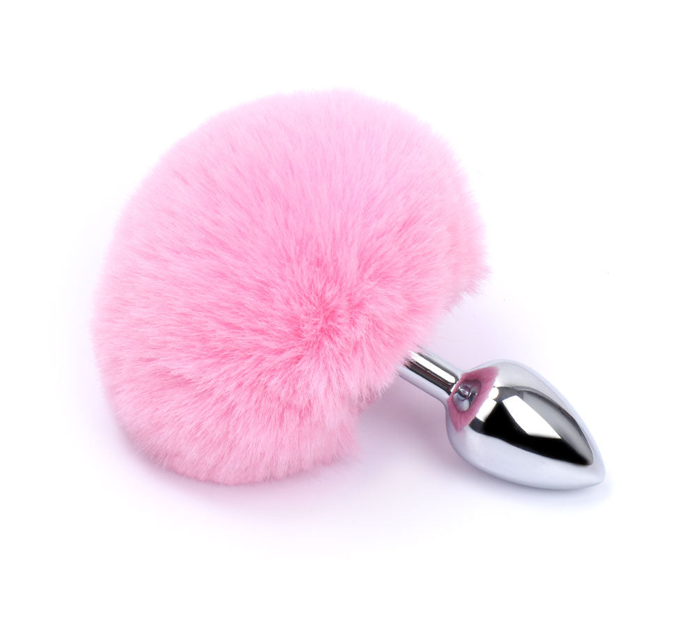 Bunny Tail Butt Plug Baby Pink Or White Variations - MOQ 10 Pcs