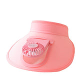 Sun Visor Hats with Fan-Three Temp Settings-Large Area Sun Protection, Visors for Women/Men/Kids, Adjustable Elastic Buckle - MOQ 10 Pcs