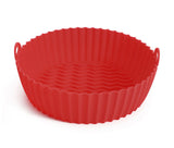 Large Reusable Air Fryer Silicone Non Stick Round Basket with Handles - MOQ 10 pcs