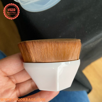 High Quality Bamboo charcoal Fiber Foundation Makeup Brush - MOQ 10 Pcs