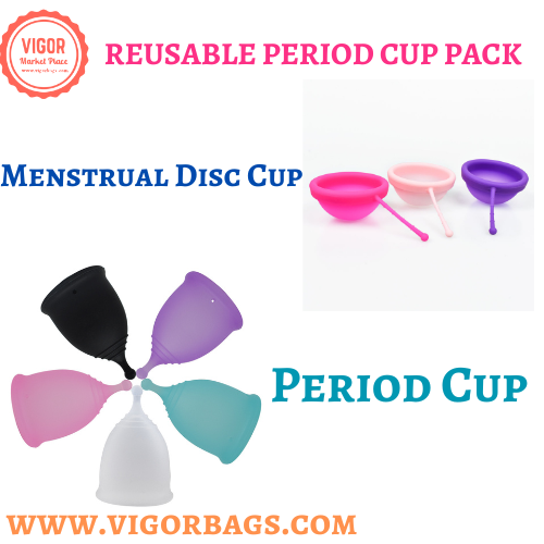 Reusable Lady Silicone Period Cup & Silicone Menstrual Disc Cup Combo Pack - MOQ 10 Pcs