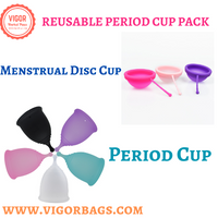 Reusable Lady Silicone Period Cup & Silicone Menstrual Disc Cup Combo Pack
