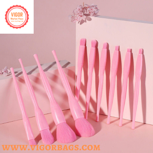 High Quality 10 pcs Candy Color Makeup Brushes Tool Set - MOQ 10 Pcs