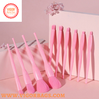 High Quality 10 pcs Candy Color Makeup Brushes Tool Set - MOQ 10 Pcs