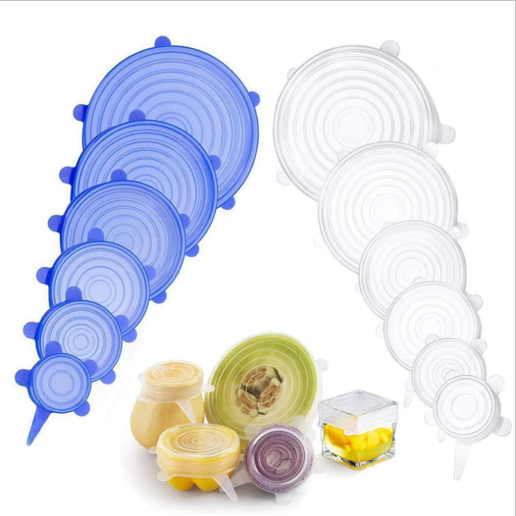 Reusable Food Grade 6 Pack Silicone Stretch Lids - MOQ 10  Pcs