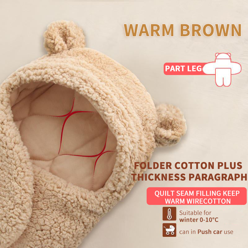 Bear Shaped Hooded Swaddle for New Born Babies - MOQ 10 Pcs