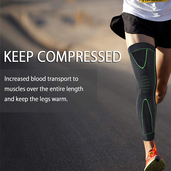 Sports Outdoor Compression Long Knee Sleeve Leg Support knee brace(1 sleeve per pack)-MOQ 10 Pcs