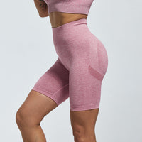 Cusp look High Waist Yoga Gym Athletic Contour Seamless Cycling Shorts - MOQ 10 Pcs