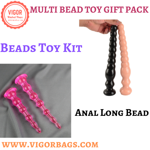 Huge Silicone Enlarge Plug Beads Toy Kit & Silicone Anal Long Bead Combo Pack