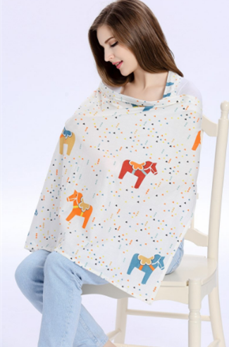 Baby Nursing Cover for Breastfeeding with Sewn-in Cloth - MOQ 10 PCS