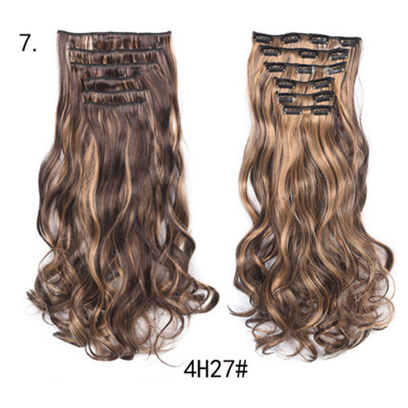 Long Curly Wavy Hair 16 Clip In Hair Extension - MOQ - 10 Sets