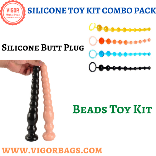 super comfort soft Anal Beads Silicone Butt Plug & Huge Silicone Enlarge Plug Beads Toy Kit Combo Pack