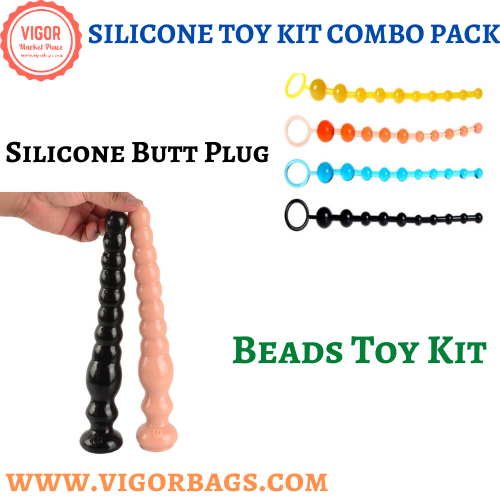 super comfort soft Anal Beads Silicone Butt Plug & Huge Silicone Enlarge Plug Beads Toy Kit Combo Pack - MOQ 10 Pcs