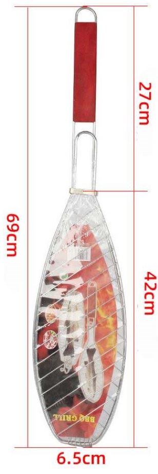 BBQ-Grill Basket, Kebab, Fish Basket Stainless Steel Foldable Nets Portable