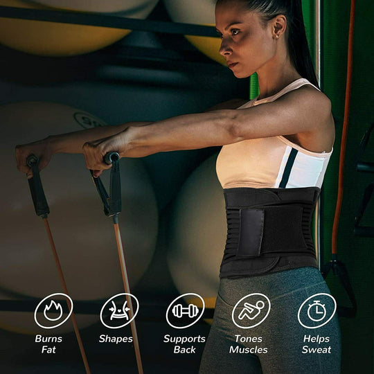 Waist trainer Slimming Workout Compression Double Belt Sweat Trainer Neoprene - MOQ 10 pcs