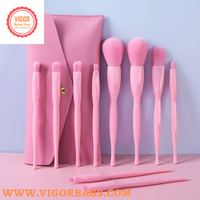 Candy Color Makeup Brushes Tool Set & Cosmetic Concealer Fish Tail Make Up Brushes Tools Combo Pack