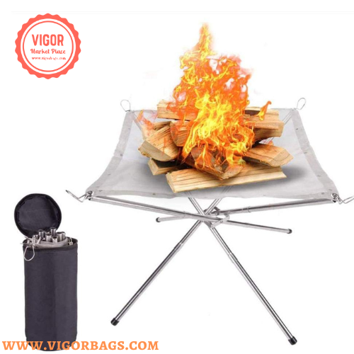 Camping Stainless Steel Mesh Firepit Table - MOQ 10 Pcs